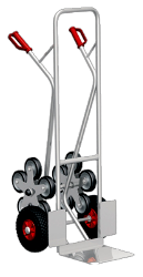 Aluminium Treppenkarren mit 2 fünfarmigen Radsternen