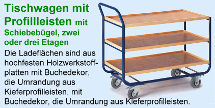 Tischwagen mit Profillleisten