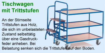 Tischwagen mit Trittstufen